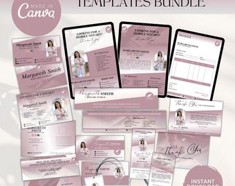 Notary Marketing Templates Bundle: Canva Editable Branding Kit