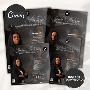 Notary Social Media Flyer Bundle|Notary Flyer Bundle|Loan Signing Agent|Marketing Flyer Template for Mobile Notary|Canva Marketing Templates