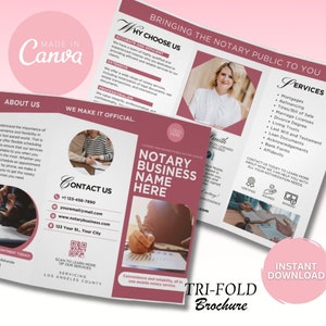 Modello di brochure a tre ante, brochure a tre ante, brochure a tre ante per notaio, brochure a tre ante per notaio, brochure aziendale, modello di brochure Canva