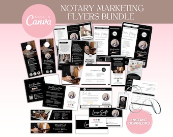 Notary Marketing Flyer Templates Bundle: Canva Editable (Digital Download)