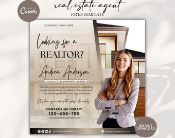 Brown Realtor Flyer Vorlage: Bearbeitbare Verkaufsvorlage