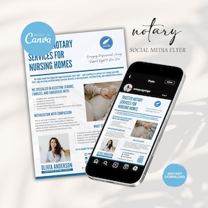 Notary Template, Social Media Notary Marketing Flyer, Minimalist Notary Business,  Notary Marketing, Notary Canva Template, Notary Templates