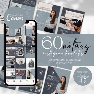 Notary Social Media Flyer Templates, Notary Marketing Instagram Flyer, Notary Service Promo Flyer, Instagram Templates, Notary Signing Agent