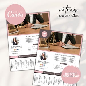 Volantino di marketing da staccare per notaio, volantino da staccare per notaio, volantino per servizi notarili, volantino per notaio, agente di sottoscrizione di prestiti, volantino per notaio Canva