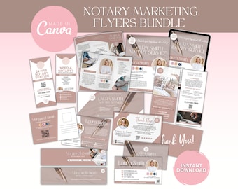 Notary Marketing Flyer Templates Bundle: Canva Editable (Digital Download)