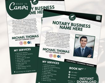 Flyersjabloon mobiele notaris: canva-marketingontwerp (digitale download)