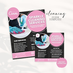 Professional Cleaner Flyer, Cleaning Service Flyer, Cleaning Services Business Flyer, Professional Cleaning Card, Pink House Keeping Flyer