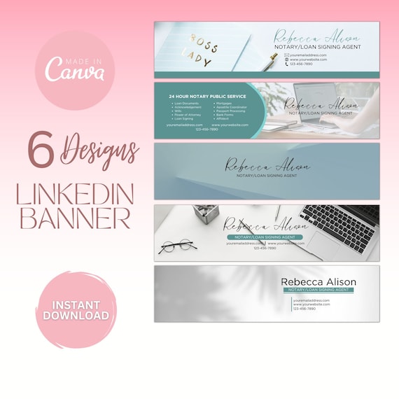 Notary LinkedIn Banner Template: Professional Branding (Canva Editable)