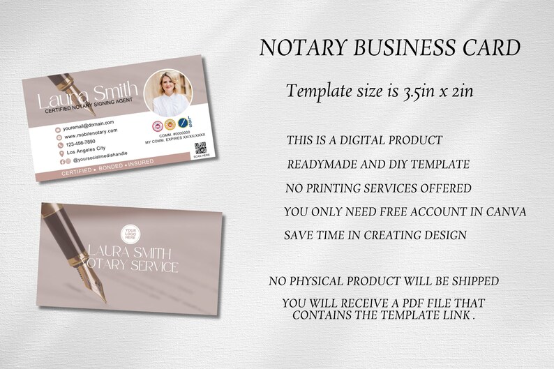 Notary Business Card,notary Public Business Card,mobile Notary Business