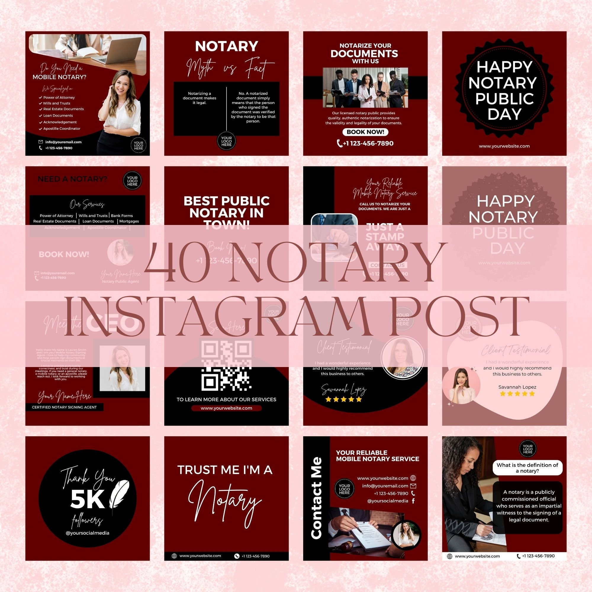 Notary Posts Notary Social Media Post Templates Notary Marketing Notary Content ...