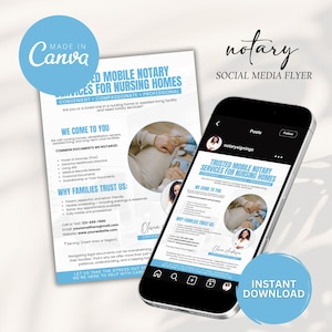 Notary Template, Social Media Notary Marketing Flyer, Minimalist Notary Business,  Notary Marketing, Notary Canva Template, Notary Templates
