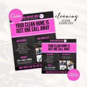 Pink Cleaning Business Flyer, Professional Cleaner Flyer, Cleaning Service Flyer, Cleaning Business Flyer, Professional Cleaning Card