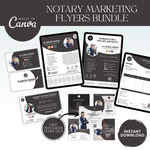 Notary Marketing Mini Bundle, Notary Marketing Bundle, Notary Bundle Starter Kit, Notary Marketing Templates, Loan Signing Agent Bundle