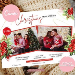Christmas Minis Template, Christmas Mini Session Template, Holiday Mini Session Template, Holiday Marketing Board, Christmas Marketing Board