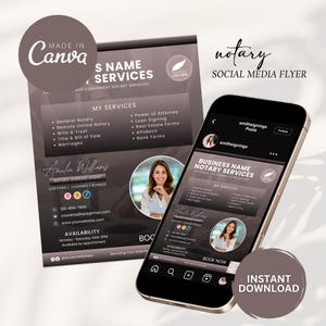 Mobile Notary Flyer Notary Flyer Notary Marketing Notary Templates Notary Public Service Flyer Loan Signing Agent Flyer Instagram Flyer