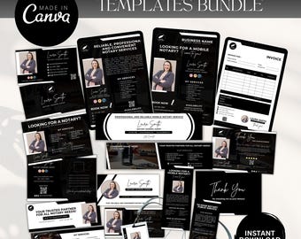 Notary Marketing Templates Bundle: Canva Editable Branding Kit (Digital Download)