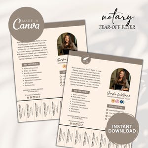 Volantino di marketing da staccare per notaio, volantino da staccare per notaio, volantino per servizi notarili, volantino per notaio, agente di sottoscrizione di prestiti, volantino per notaio Canva