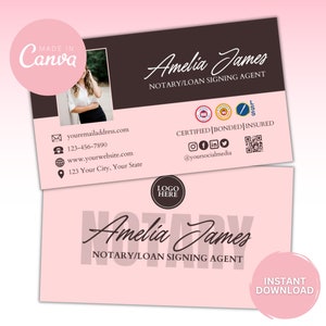 Notary Business Card Notary Public Business Card Mobile Notary Business Card Notary Business Card Template Notary Template  Notary Marketing
