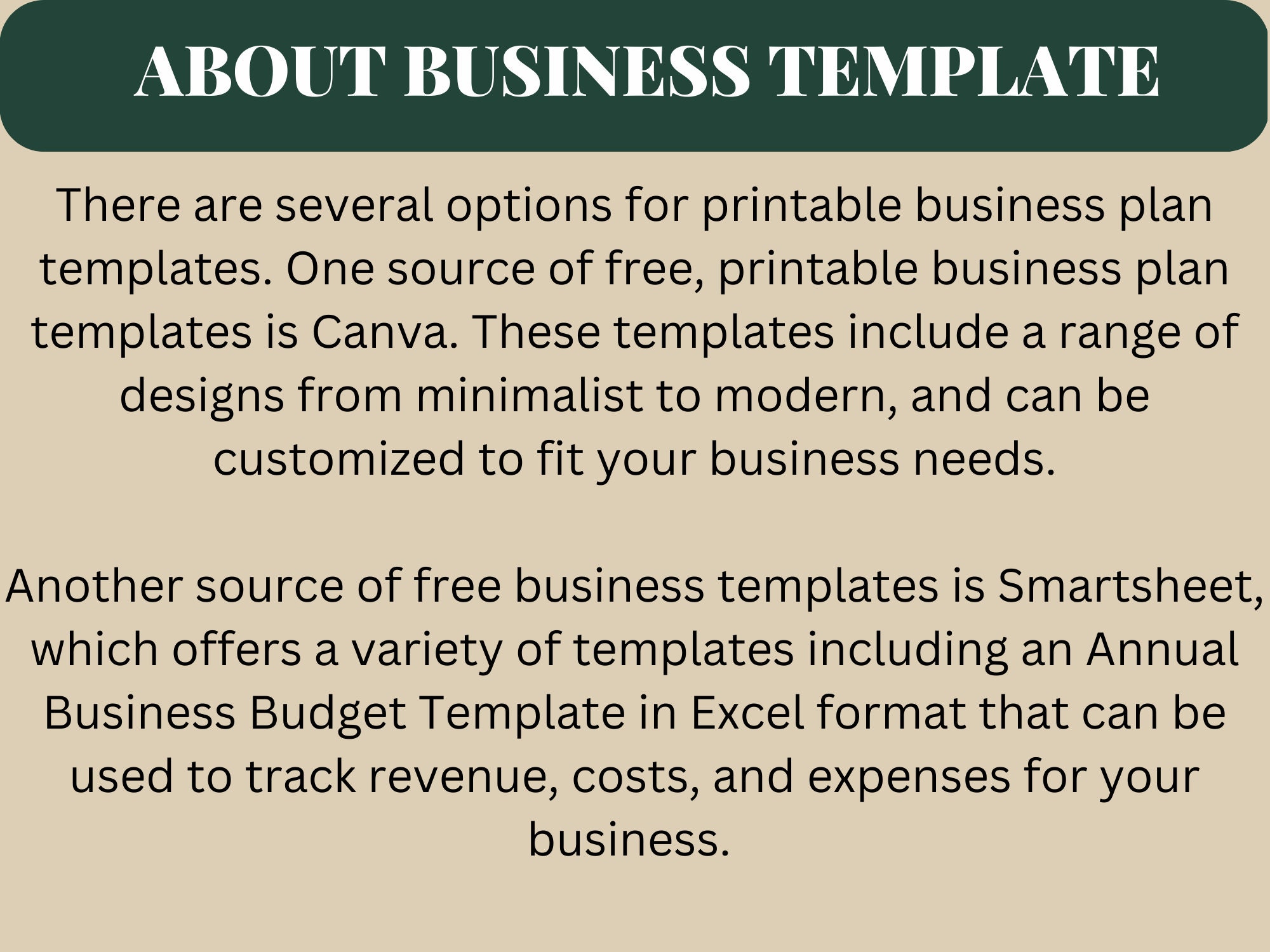 Business Template, Printable Template, Business Planner Pdf, Startup ...