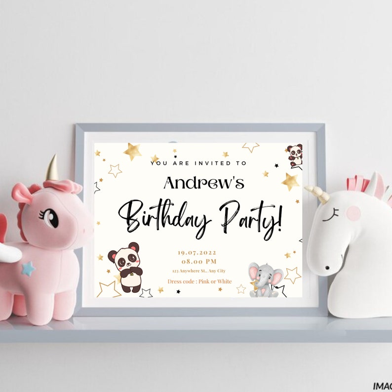 Editable and Printable Cute Birthday Party Invitation Digital - Etsy
