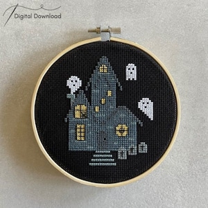 Haunted House Cross Stitch Pattern | Digital Download