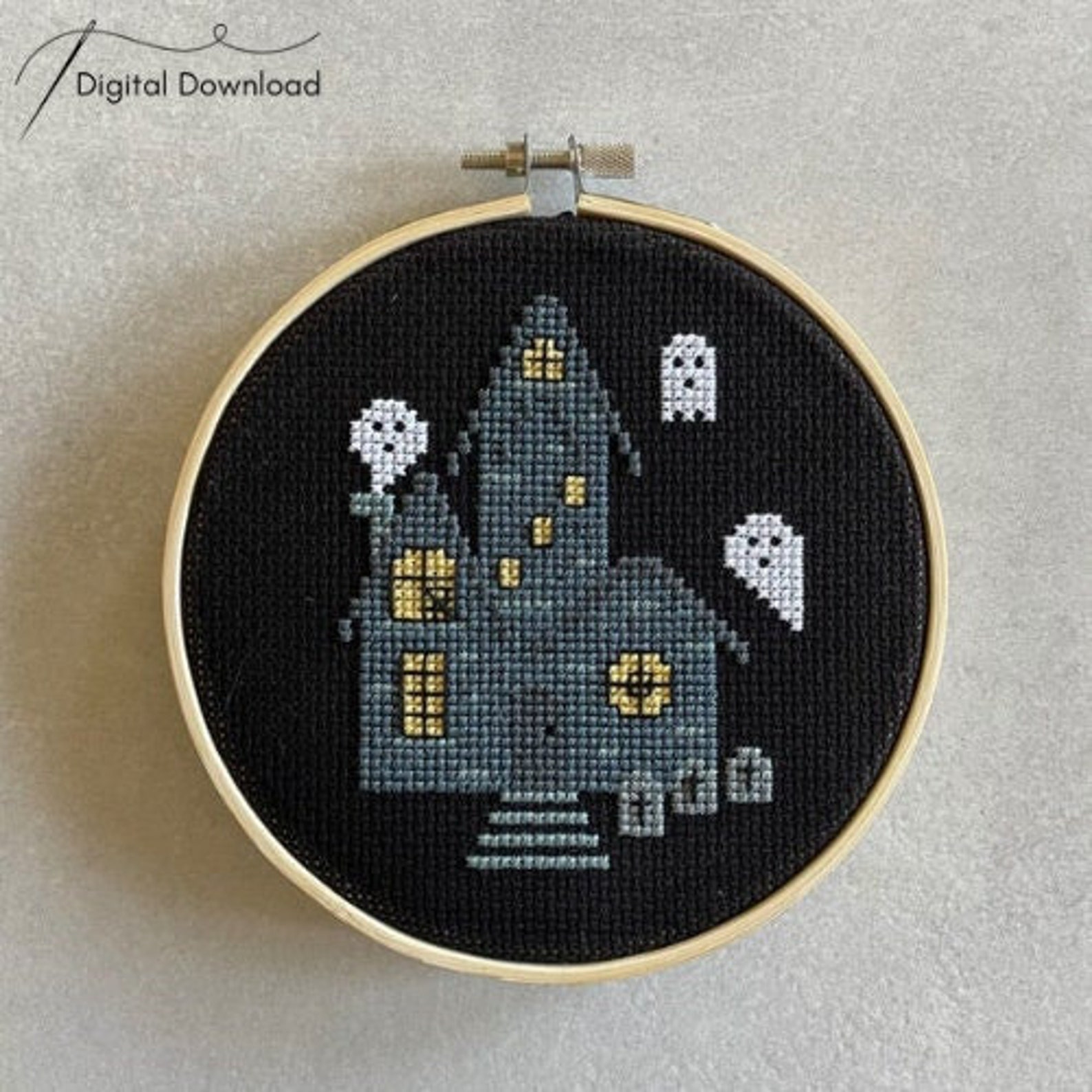 Haunted House Cross Stitch Pattern Digital Download Etsy