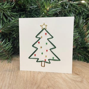 Biglietto di Natale ricamato / Fatto a mano