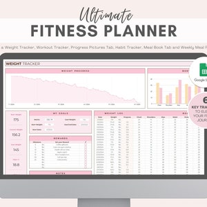 Ultieme fitnessplanner | Gewichtsverliestracker | Macro- en maaltijdplanner | Trainingsplanner | Gewoontetracker | Digitale fitness | Google Spreadsheets
