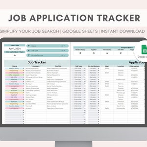 Job Application Tracker | Google Sheets | Interview Tracker | Job Search Planner | Job Application Template | Job Tracker | Job Planner