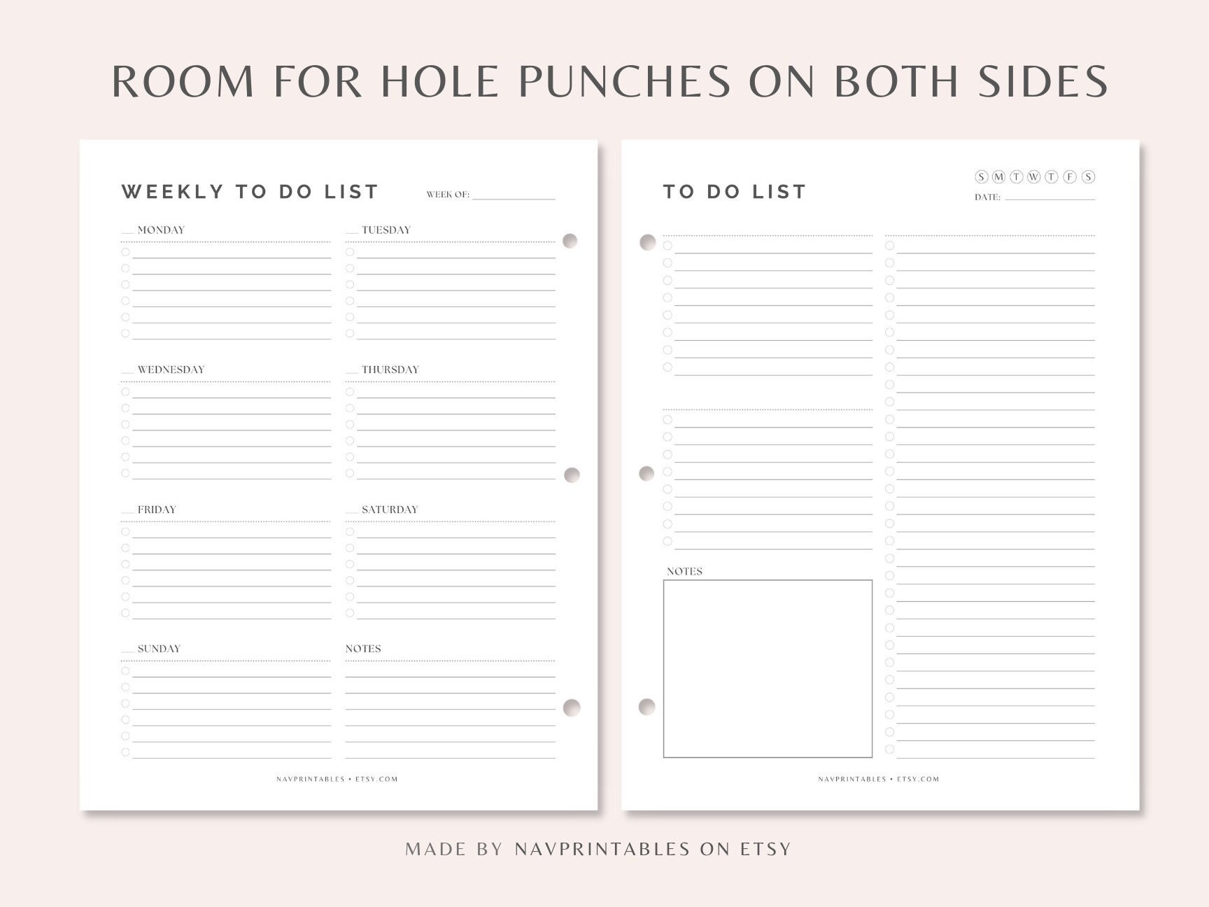 Daily & Weekly to Do List, Printable Planner, to Do List Templates ...