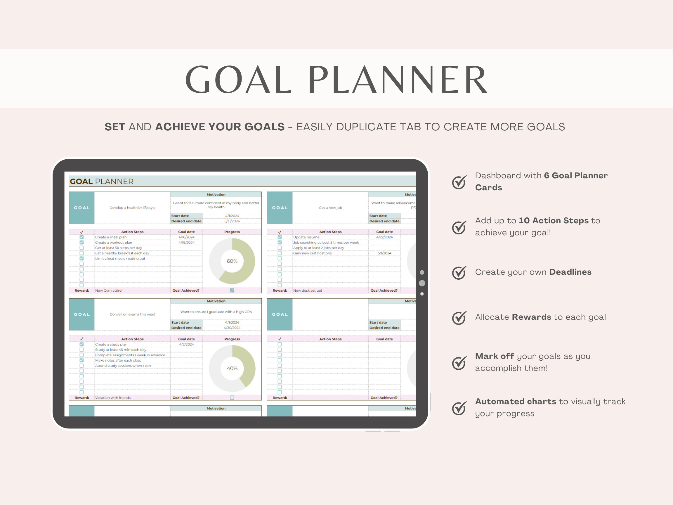 Habit Tracker Spreadsheet Google Sheets Daily, Weekly, Monthly to Do ...