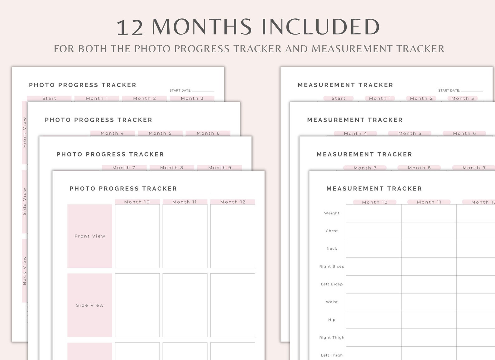 Fitness Progress Tracker | Printable | Fitness Journal, Workout Planner ...