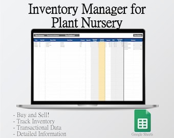 Gerente de Inventario - Vivero de Plantas / Google Sheets