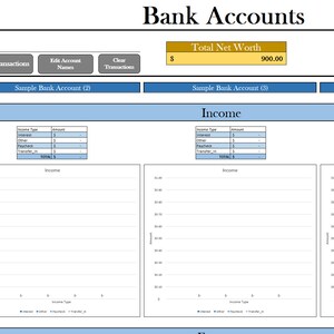 Bank Account Manager - Income and Expense Tracker W/ Downloadable PDF ...