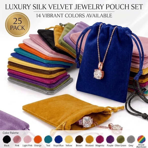 Velvet Drawstring Pouches, Jewelry Gift Bags, Wedding Favors, Party Supplies