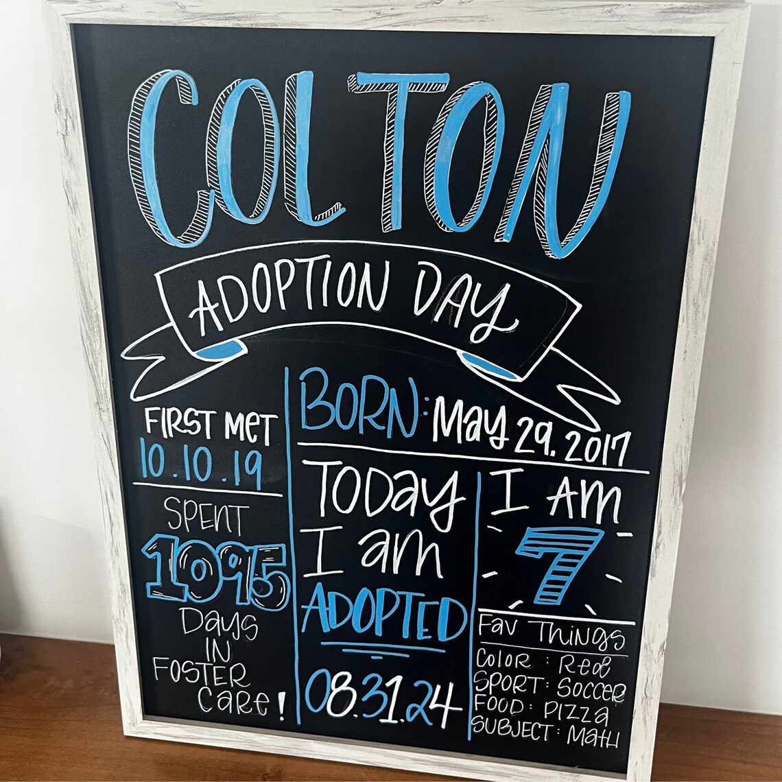 Hand Lettered Adoption Sign, Adoption Day Sign for Photos, Custom ...