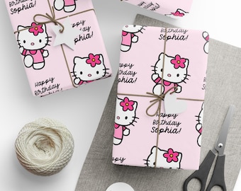 Personalized Hello Kitty Birthday Gift Wrapping Paper