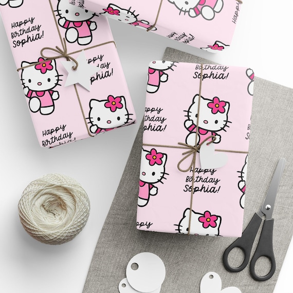 Personalized Hello Kitty Birthday Gift Wrapping Paper