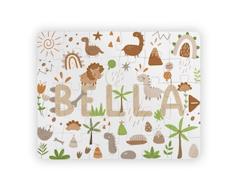 Personalized Kids Name Puzzle, Kids' Puzzle, 30-Piece Puzzle, Dinosaur-Themed Puzzle, Kids Activity, 14x11 inch puzzle, Fun Activity
