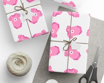 Baby Pink Gift Wrap Roll: Baby Shower, Newborn Girl