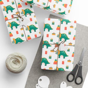 Dinosaur Birthday Gift Wrap: Dino Party Wrapping Paper Roll