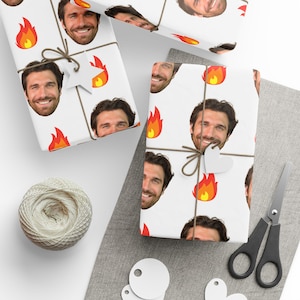 Custom Photo Valentine&#39;s Day Gift Wrap, Hot Husband Gift Wrap, Hot Boyfriend Gift Wrap, Custom Wrapping Paper, Premium Gift Wrap