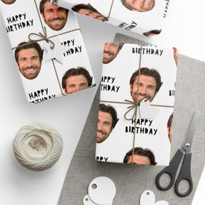 Custom Photo Birthday Wrapping Paper, Personalized Gift Wrap - Birthday, Happy Birthday, Custom Photo Gift Wrap Roll, Wrapping Paper Sheets,