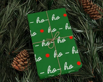 Ho Christmas Wrapping Paper, Festive Gift Wrap