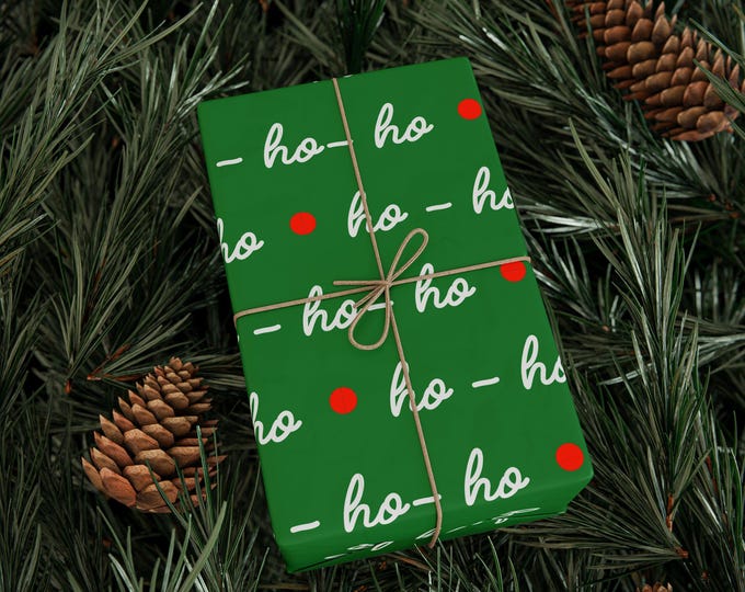 Christmas Wrapping Paper Roll, Christmas Gift Wrap, Christmas Wrapping Paper, Cute Christmas Wrap, Ho Ho Ho Christmas Gift Wrap