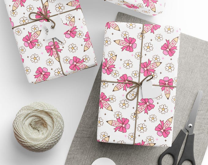 Teacher Appreciation Gift Wrap - Wrapping Papers, School Teacher Gift Wrap, End of School Year, Classroom Decor, Teacher Gift Packaging,