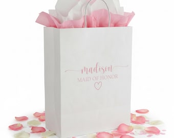 Personalized Maid of Honor Gift Bag | Bridesmaid Party Favor Bag