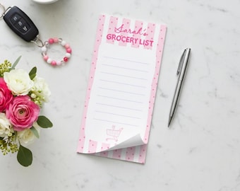 Personalized Magnetic Notepad, Custom Grocery List Pad, Fridge Shopping List