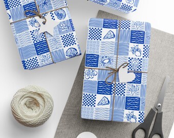 La Dolce Vita Gift Wrap, Bachelorette Party, Summertime Wrapping Paper, Beach Party Gift Wrap, Special Occasion, Unique Design