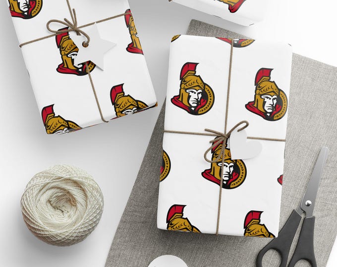 Ottawa Sens Wrapping Paper, Ottawa Senators Gift Wrap, NHL Team Logo Gift Wrap, Gift Wrap for Sens Fans, Sens Army Gift Wrap
